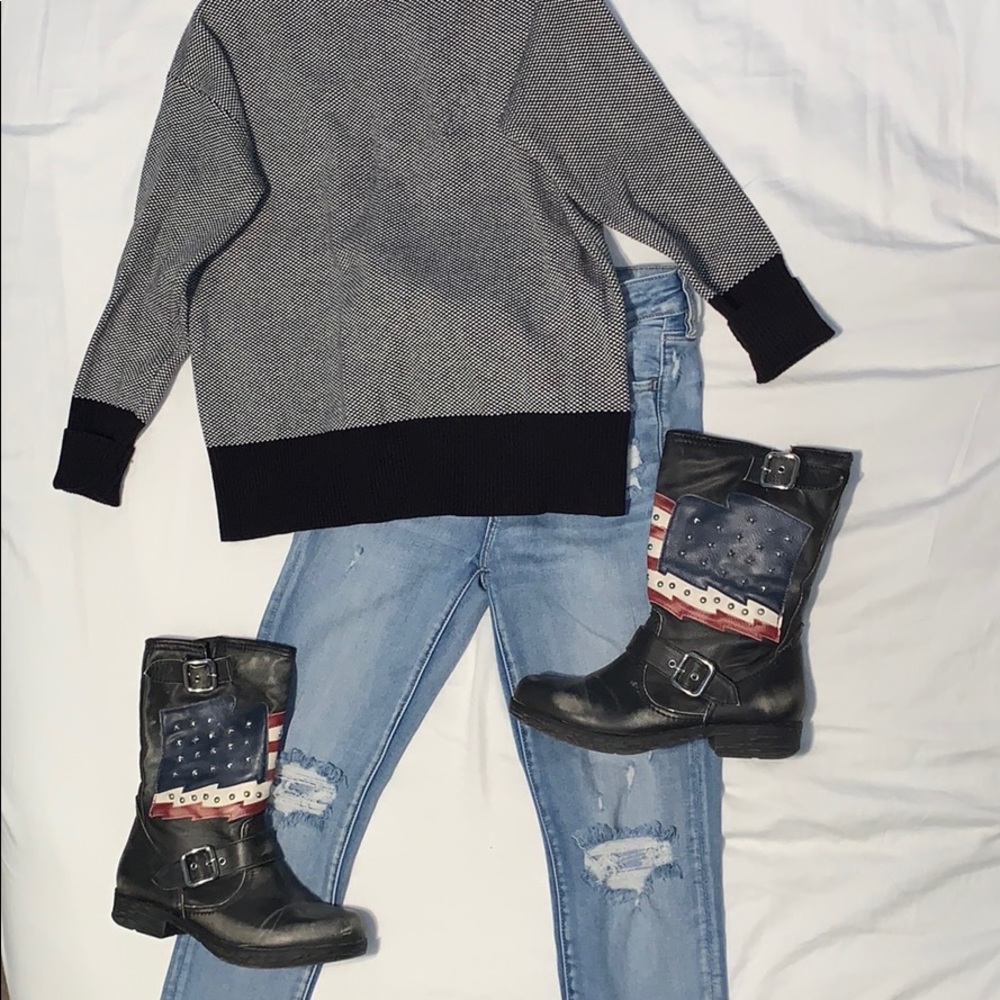 american flag black boots